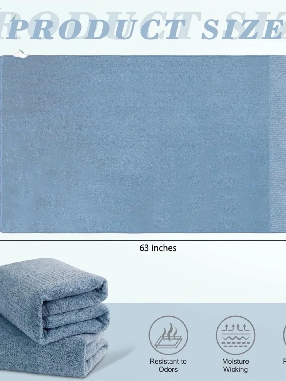 2 Plush Bath Towel - Pale Blue